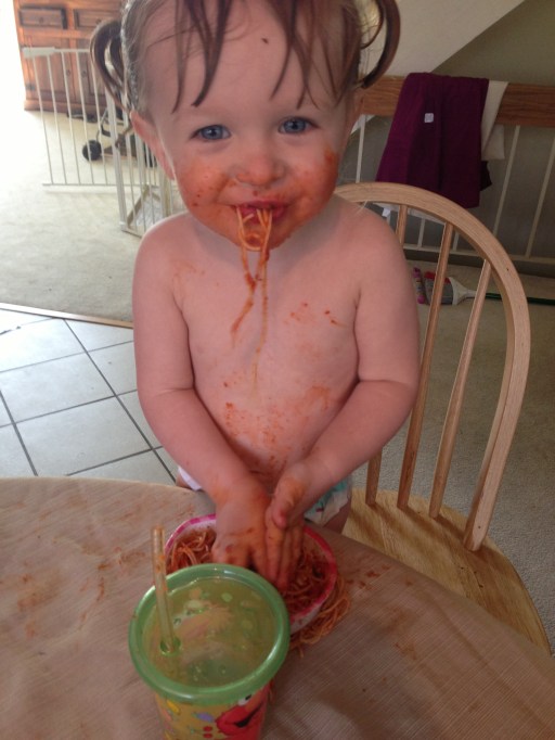 I'm naked. I'm eating spaghetti. Life is good.